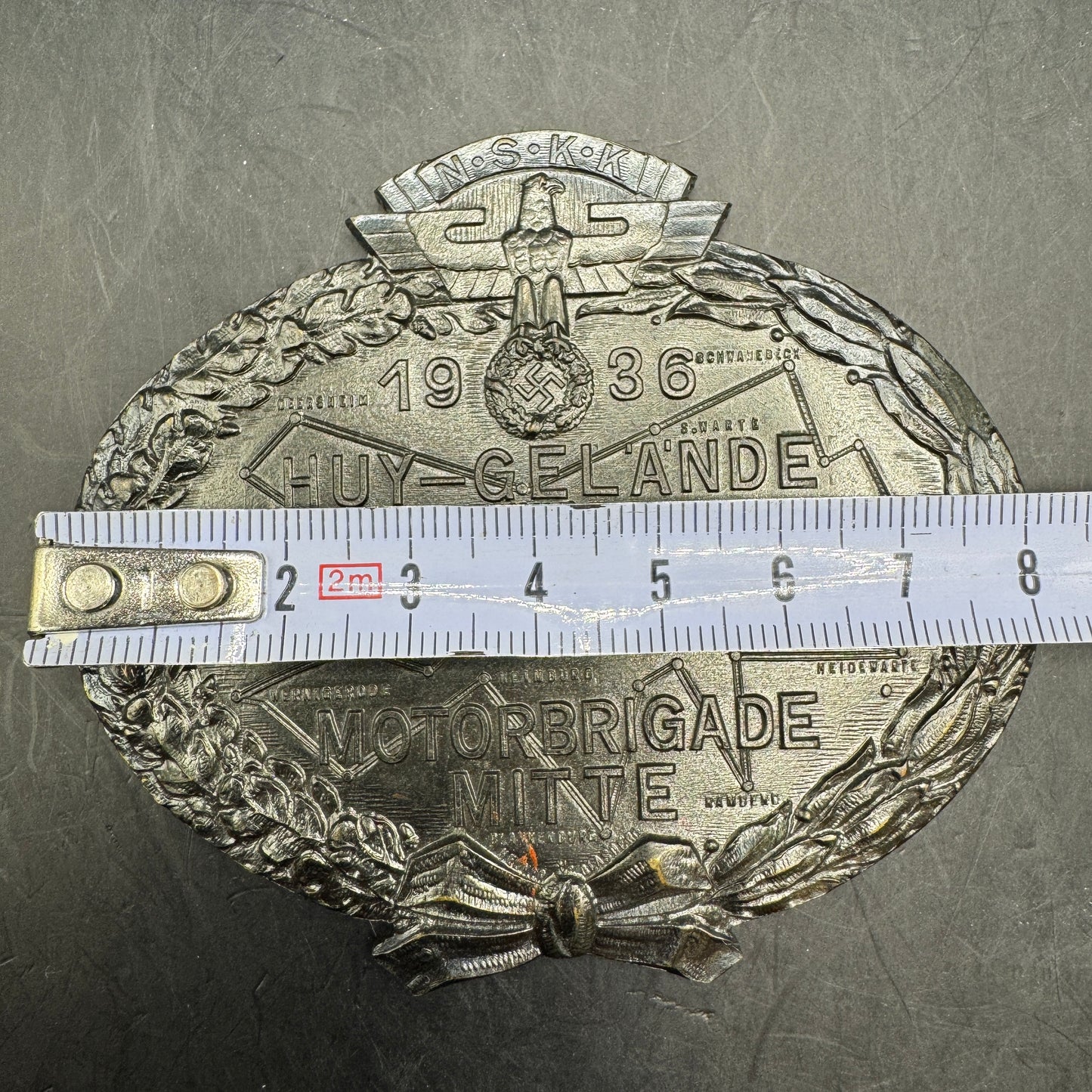 WW2 original artifact – NSKK Plakette "HUY-GELÄNDE-ORIENTIERUNGSFAHRT 1936" – interior page