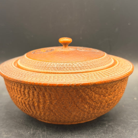 WW2 original artifact – WW2 wooden container with lid and swastika – interior detail