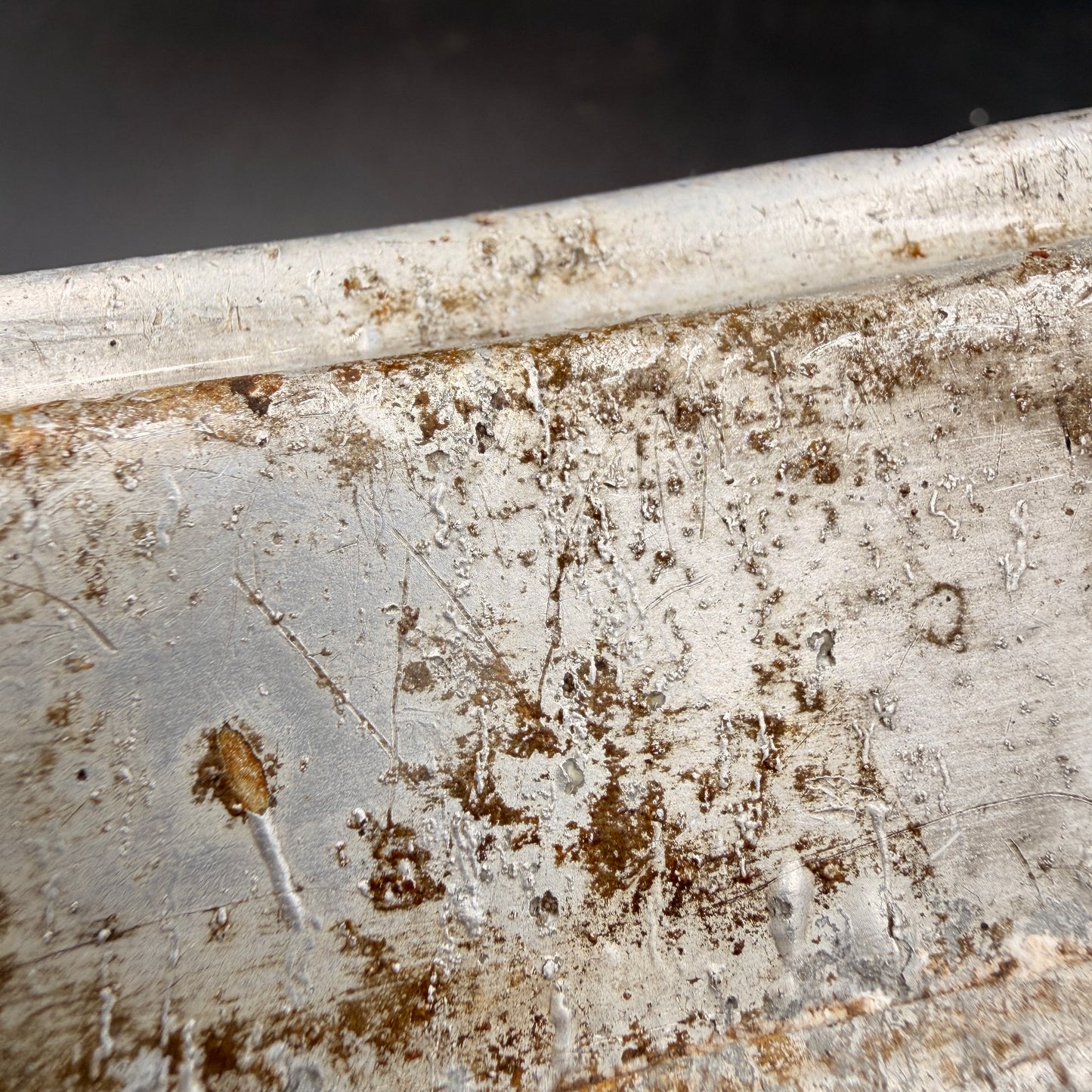 WW2 original artifact – German messkit lid with insription "Jäger" – interior detail