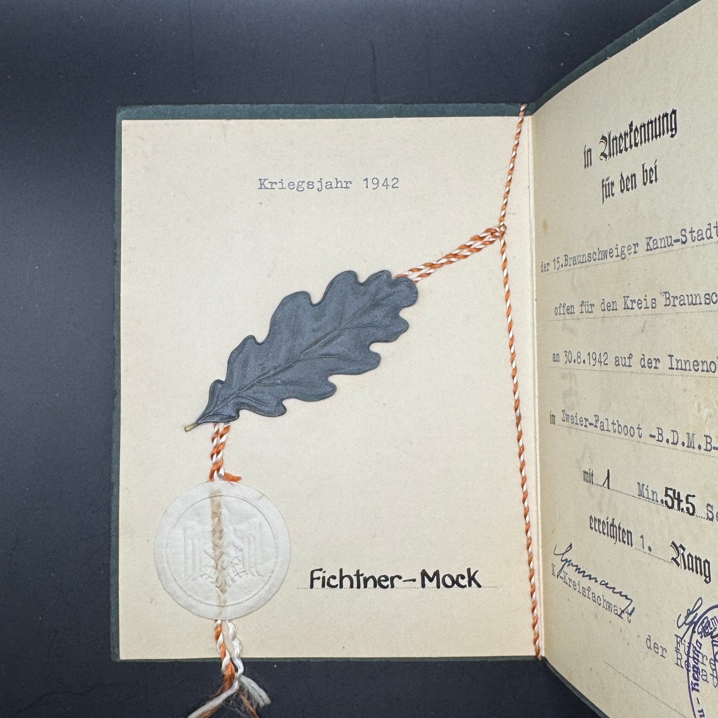 WW2 original artifact – German NSRL Sports Certificate – AxisArtifacts