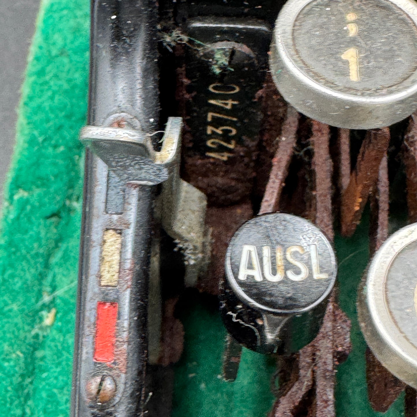 WW2 original artifact – WW2 Triumph Typewriter with SS key – interior page