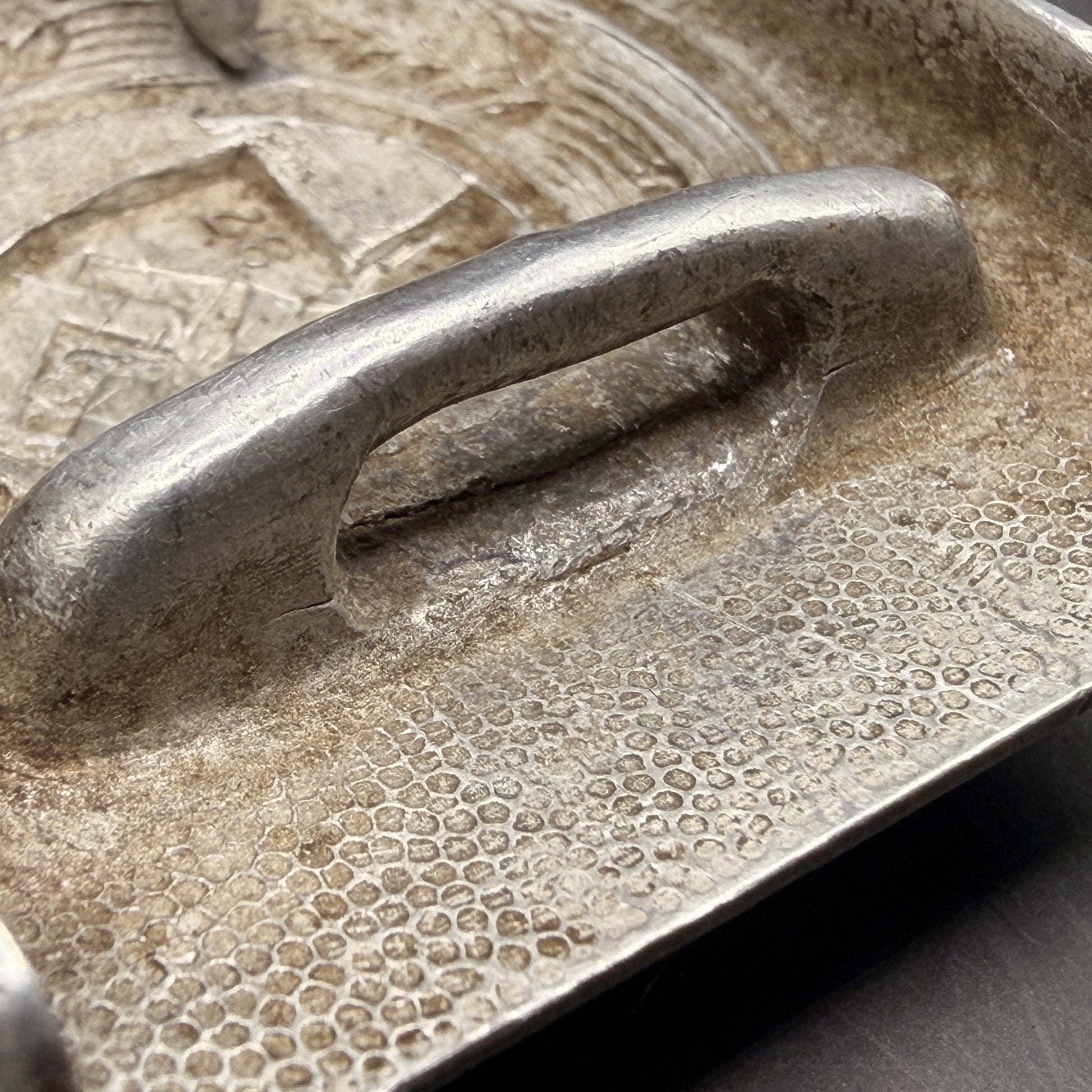 WW2 original artifact – Denazified RAD Belt Buckle (Herman Aurich 1937) with Original 95 cm Leather Belt – interior page