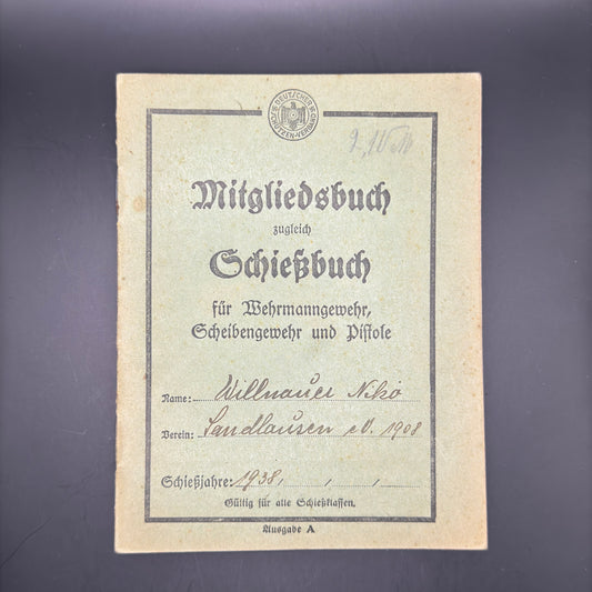 WW2 original artifact – Shooting book (Schiessbuch) 1938 – AxisArtifacts