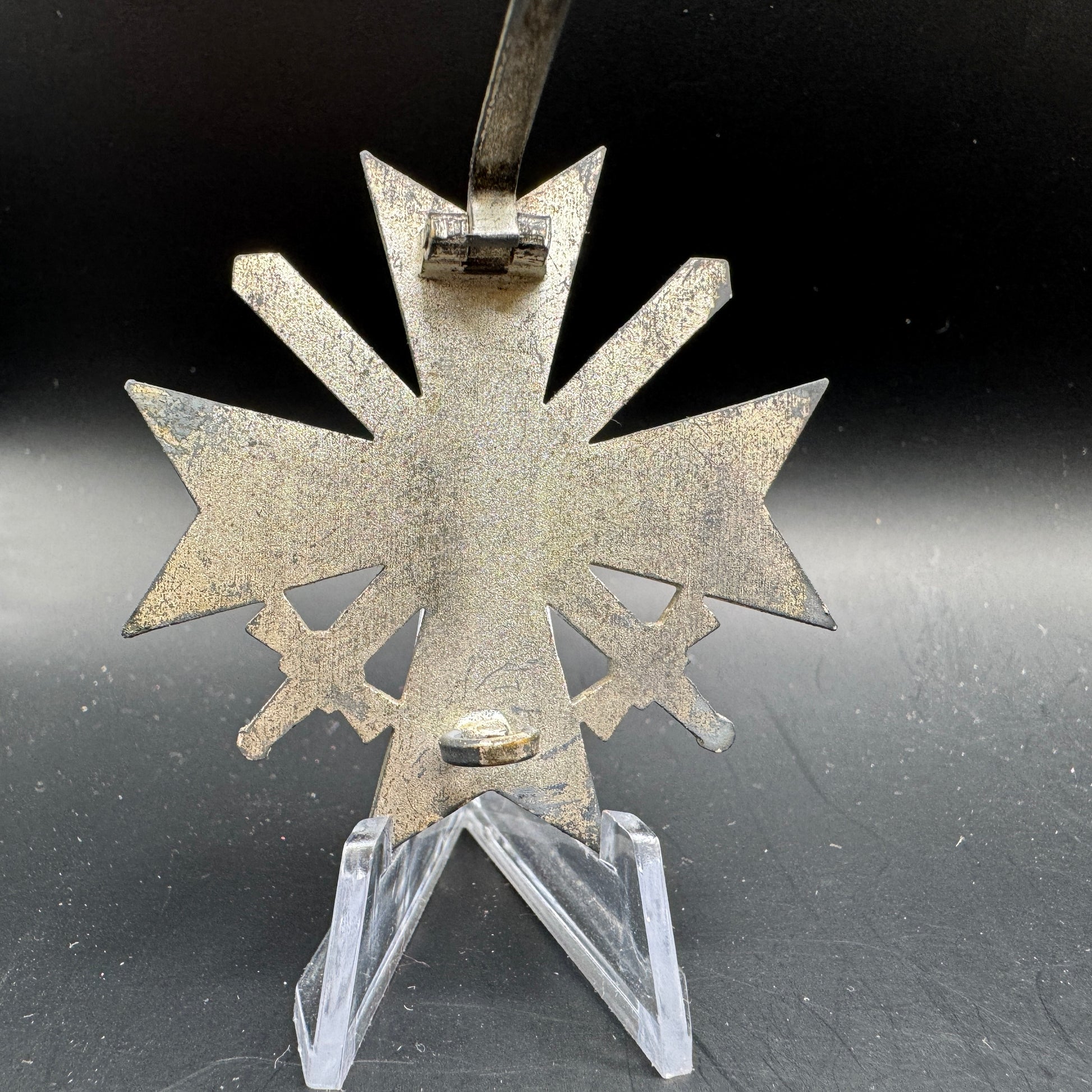 WW2 original artifact – Kriegsverdienstkreuz 1st class with swords maker marked – interior page