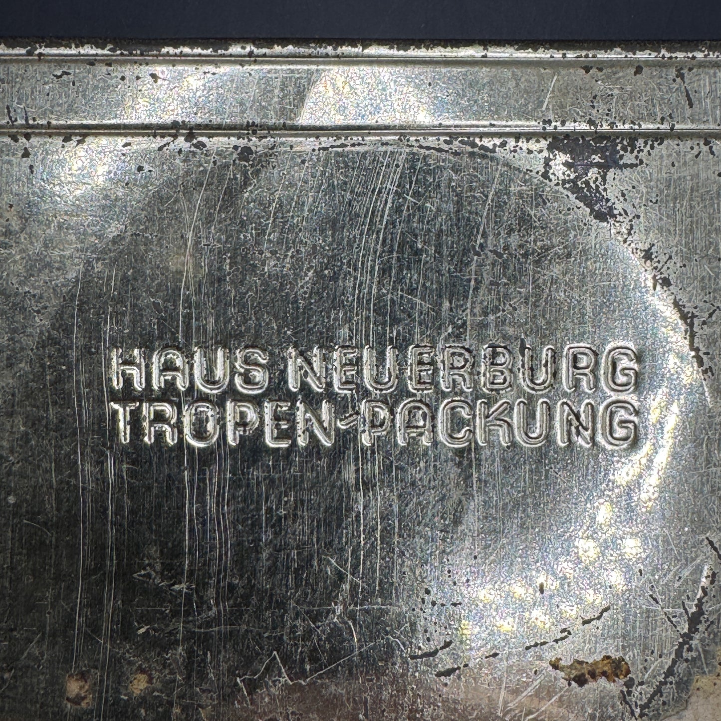 WW2 original artifact – WW2 German Haus Neuerburg cigarette case large – interior title page