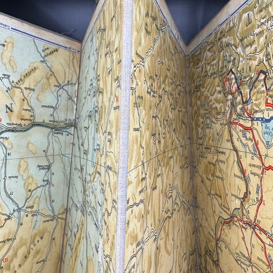 WW2 original artifact – Strassenzustandskarte Sommer 1937 – interior detail