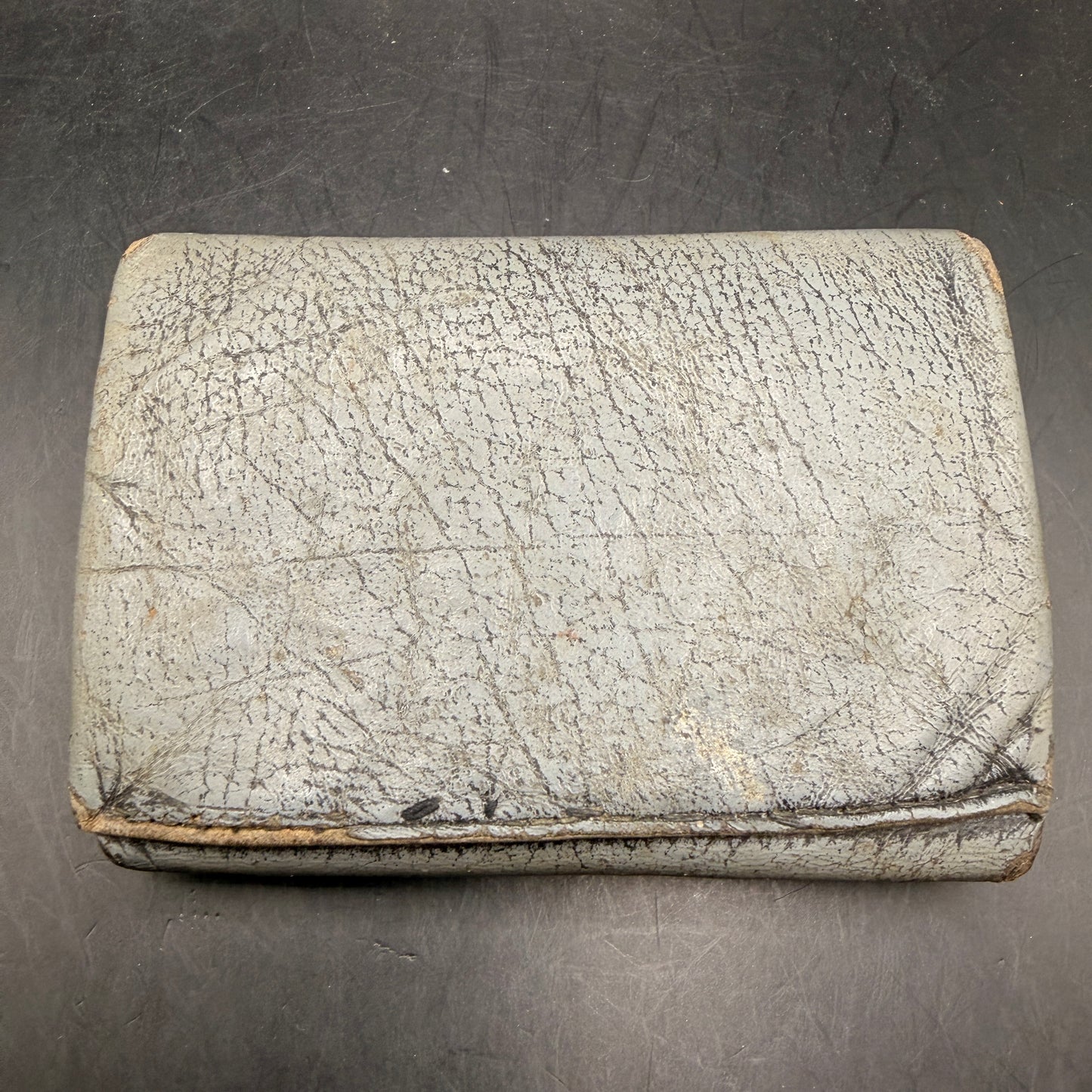 WW2 original artifact – WWII-era leather wallet, featuring a metal Fallschirmjäger-style eagle badge – interior page