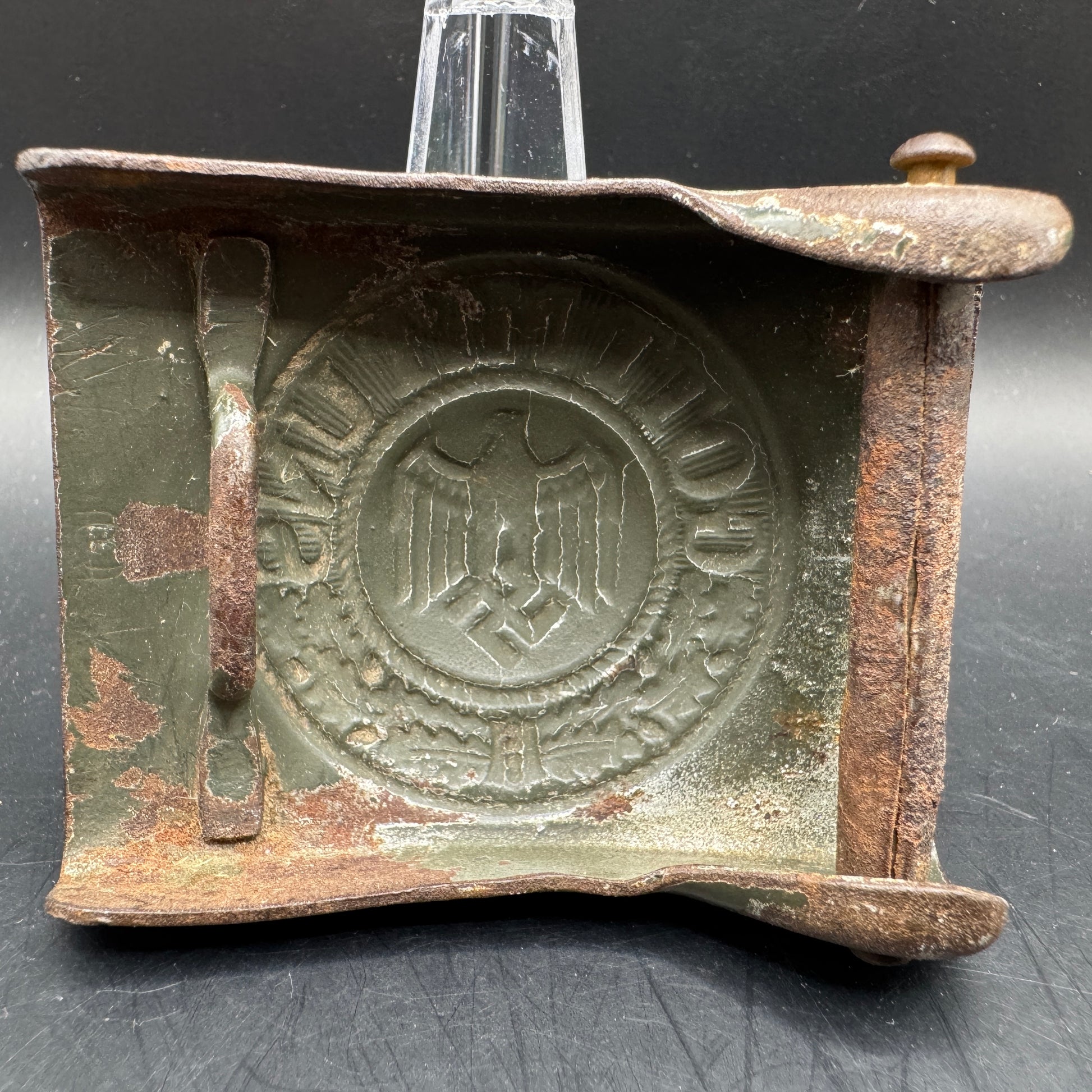 WW2 original artifact – Wehrmacht buckle Gustav Brehmer – interior detail