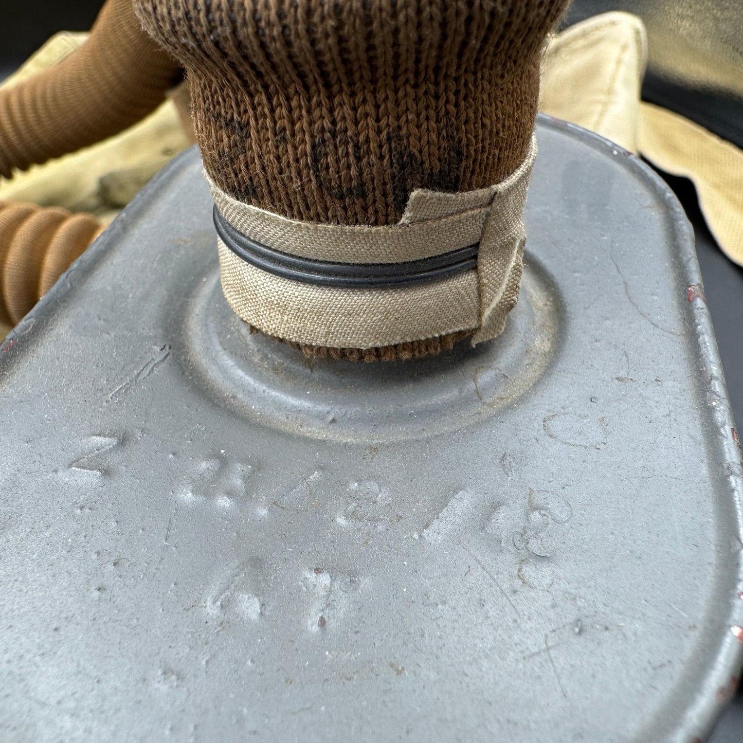 WW2 original artifact – British gas mask 1943 – interior page