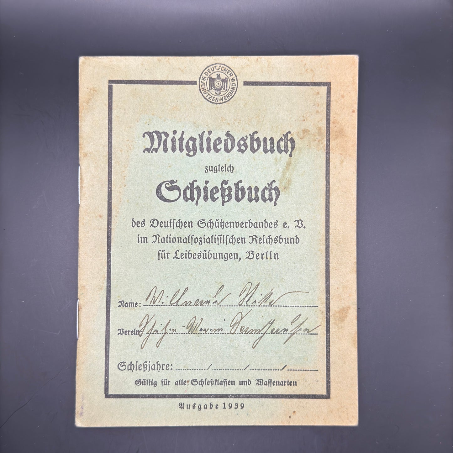 WW2 original artifact – Shooting book (Schiessbuch) 1942 – AxisArtifacts