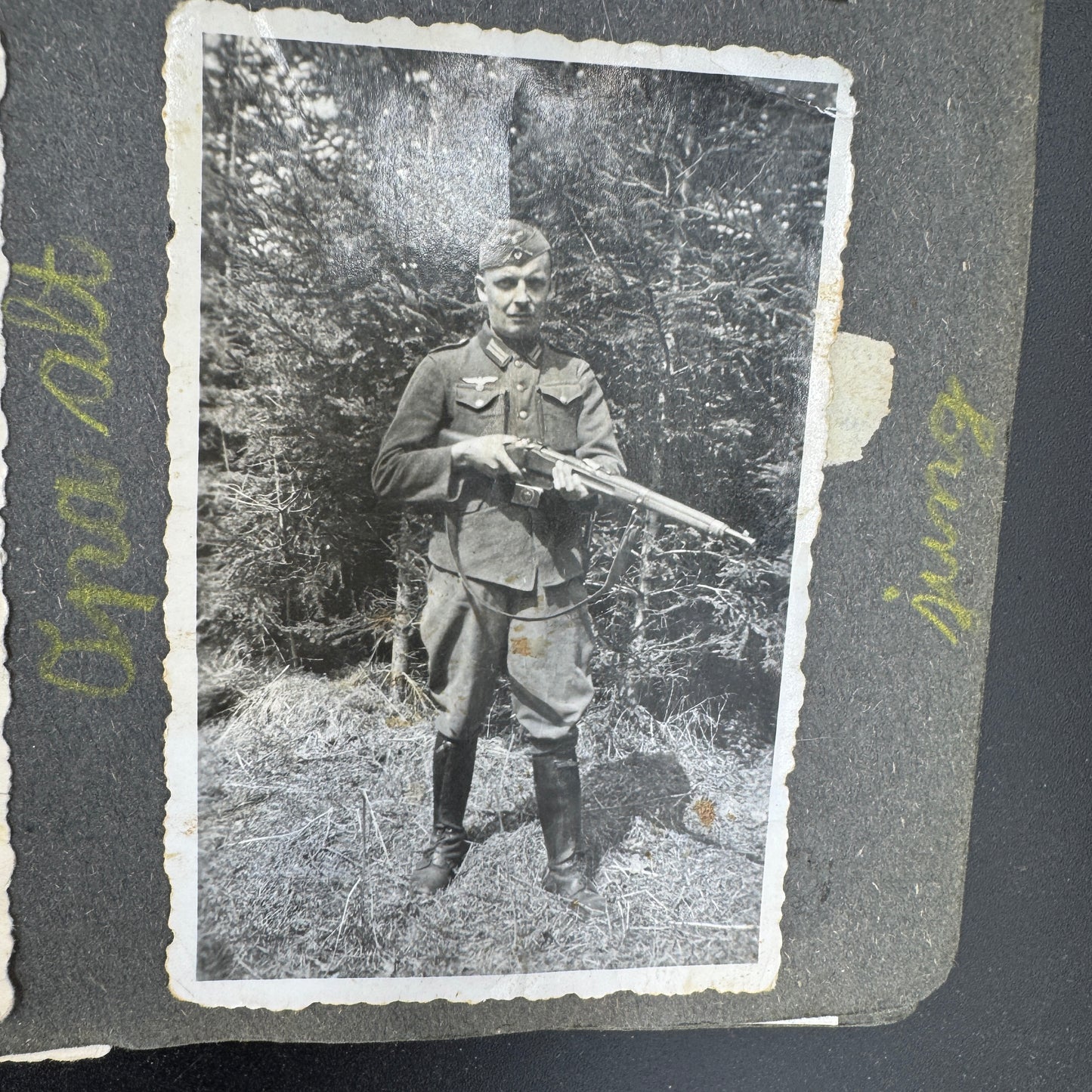 WW2 original artifact – Original WWII German Family Photo Album – Numerous Military Photos – interior title page