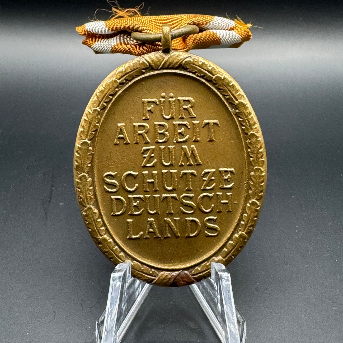 WW2 original artifact – Westwall medal with packet – interior detail