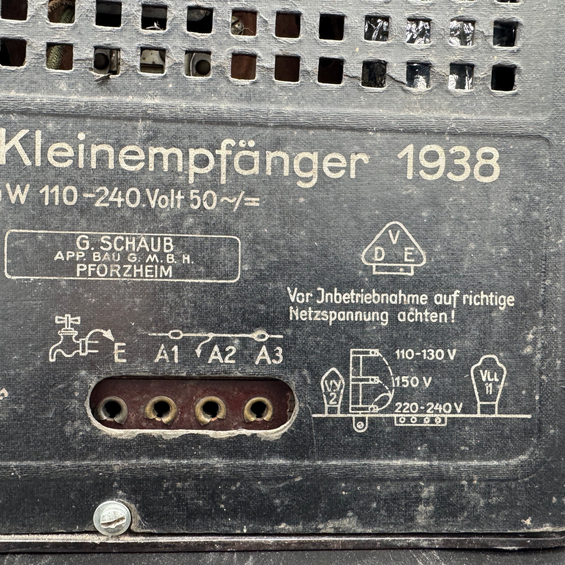 WW2 original artifact – Deutscher Kleinempfänger 1938 – interior title page