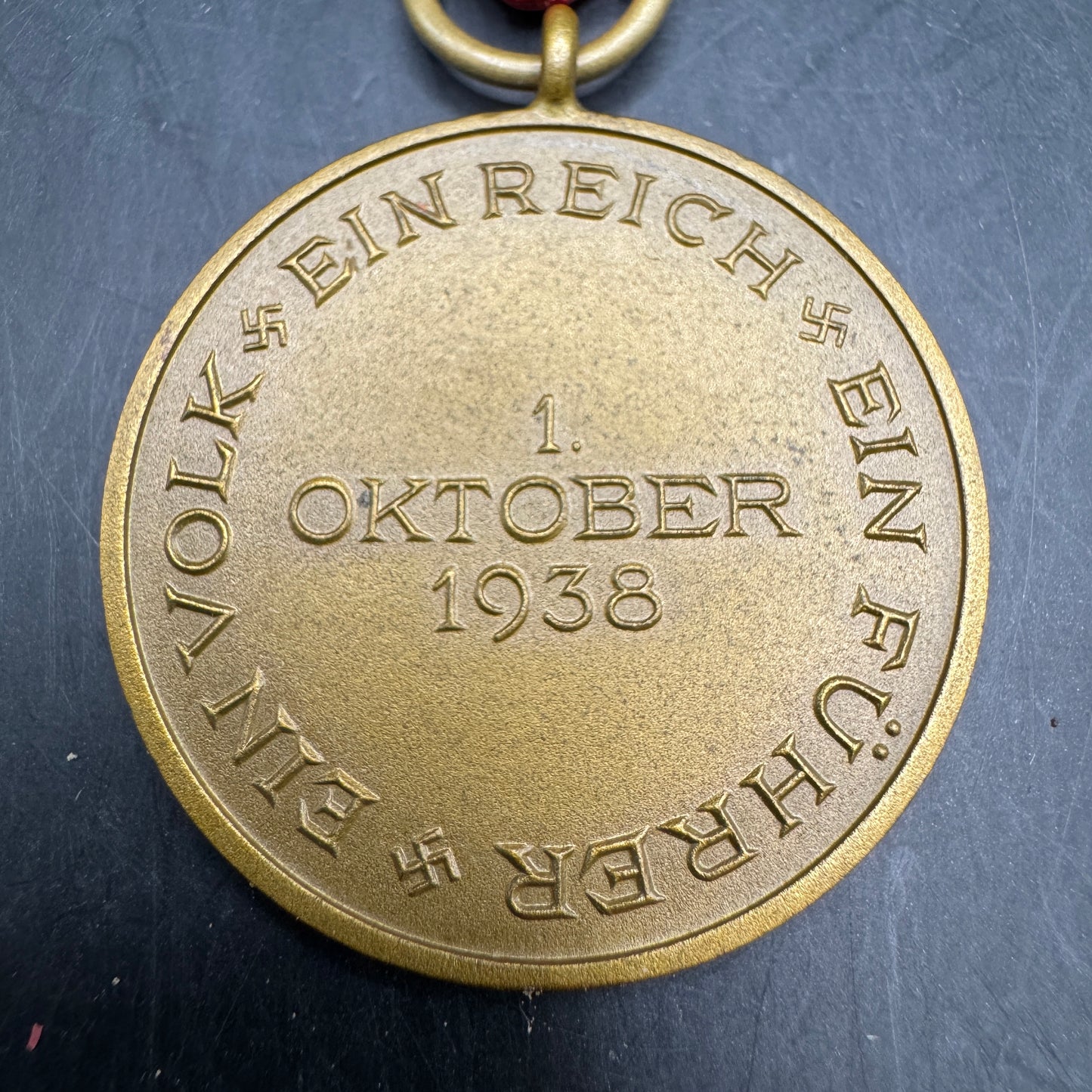 WW2 original artifact – Anschluss medal Sudetenland Cased – interior page