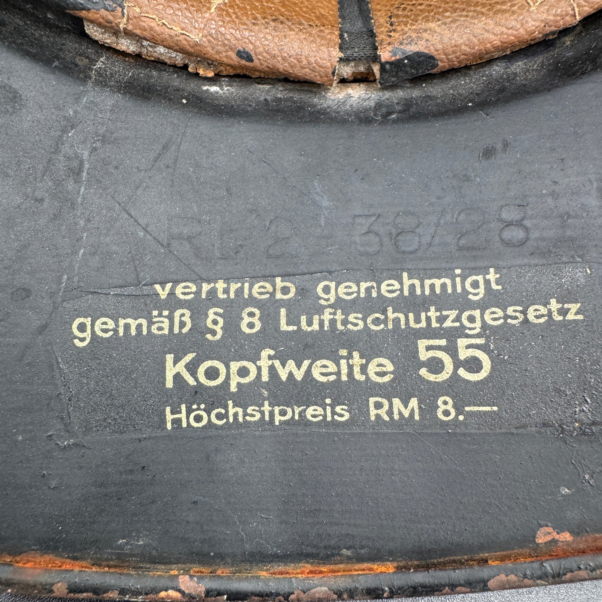 WW2 original artifact – Luftschutzhelmet – interior page