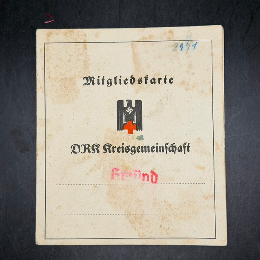 WW2 original artifact – DRK Mitgliedskarte (Membership Card), Kreisgemeinschaft Gmünd – 1 April 1940 – AxisArtifacts