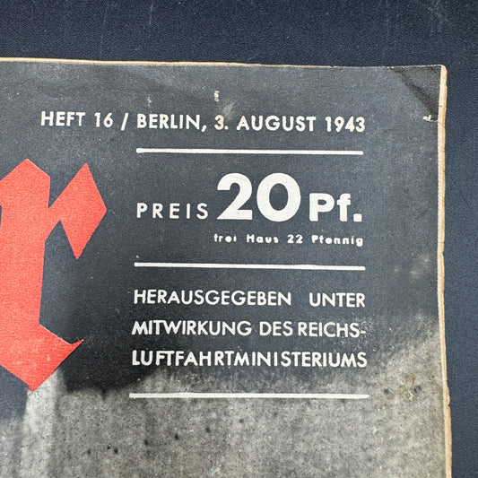 WW2 original artifact – Der Adler Aug 1943 – interior detail