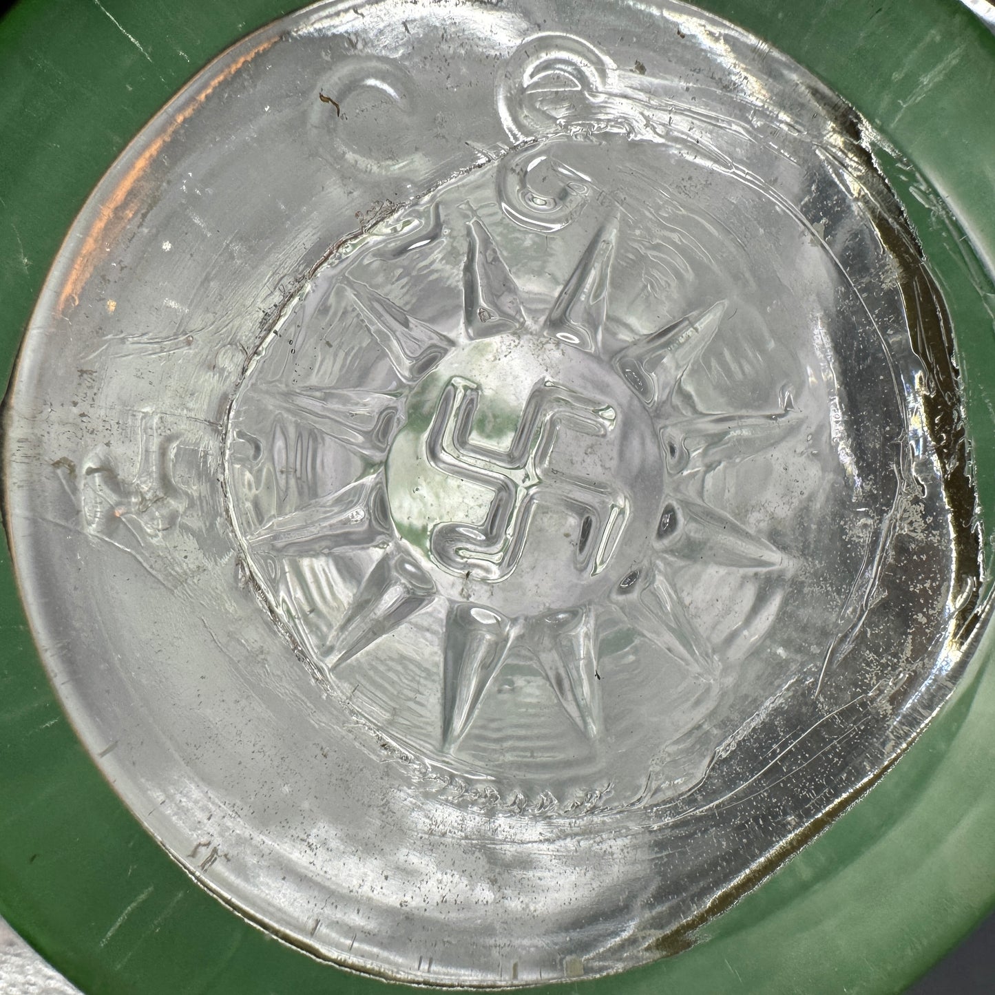 WW2 original artifact – Carlsberg beer bottle – interior detail