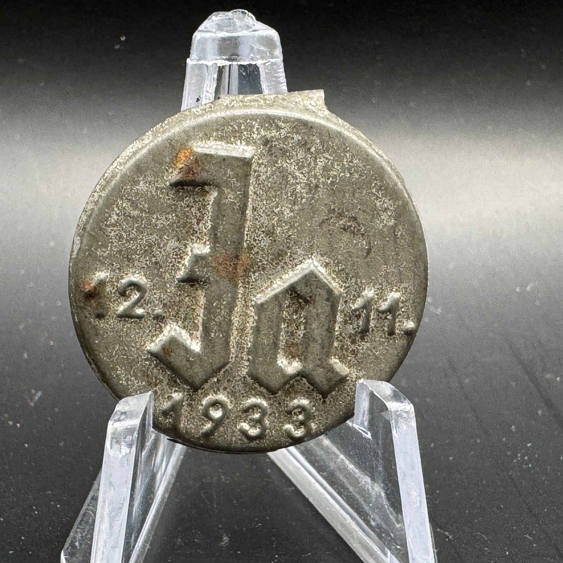 WW2 original artifact – Original German WWII “Ja!” 1933 Election Pin Tinnie – AxisArtifacts