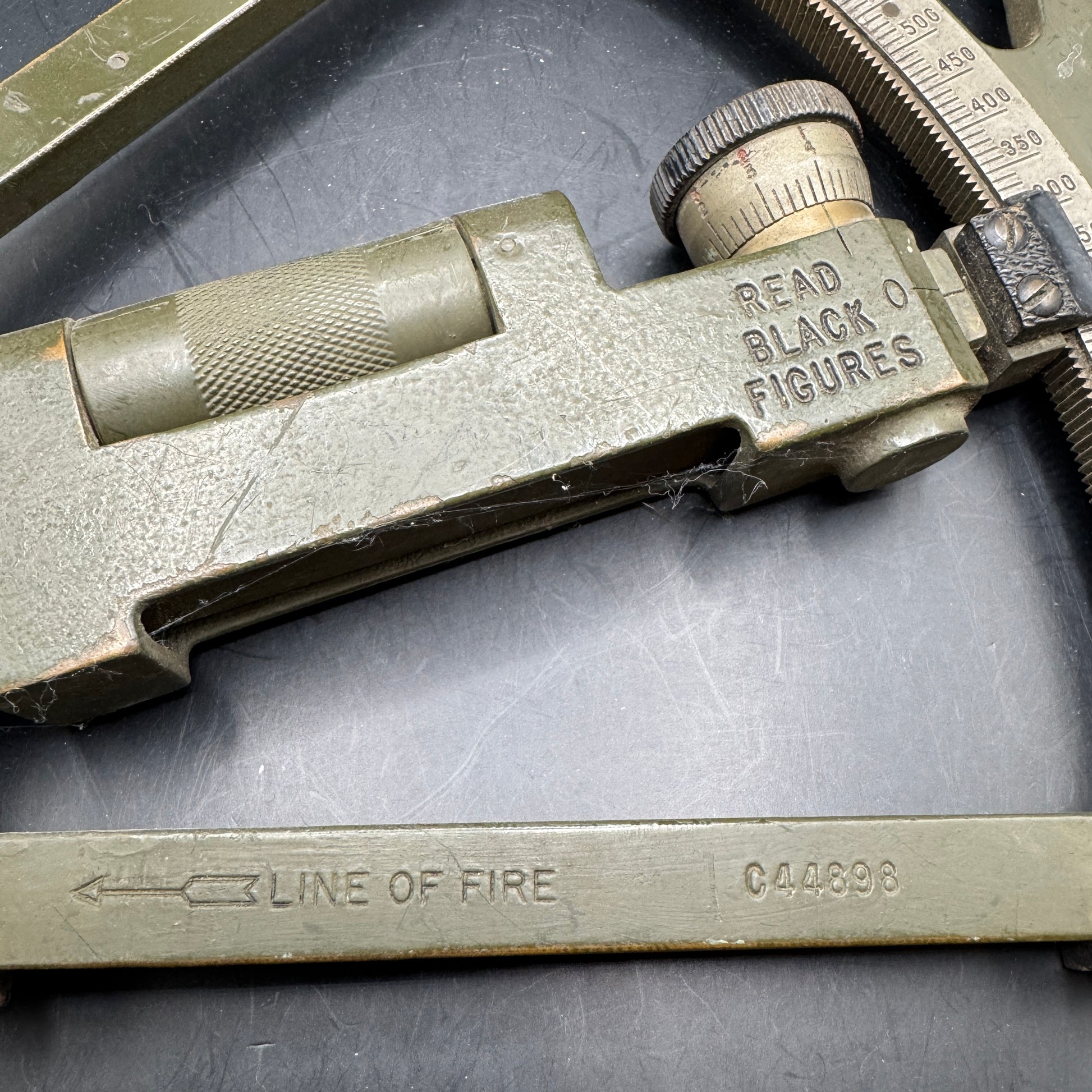 WW2 original artifact – US M1 Gunners Quadrant – interior page