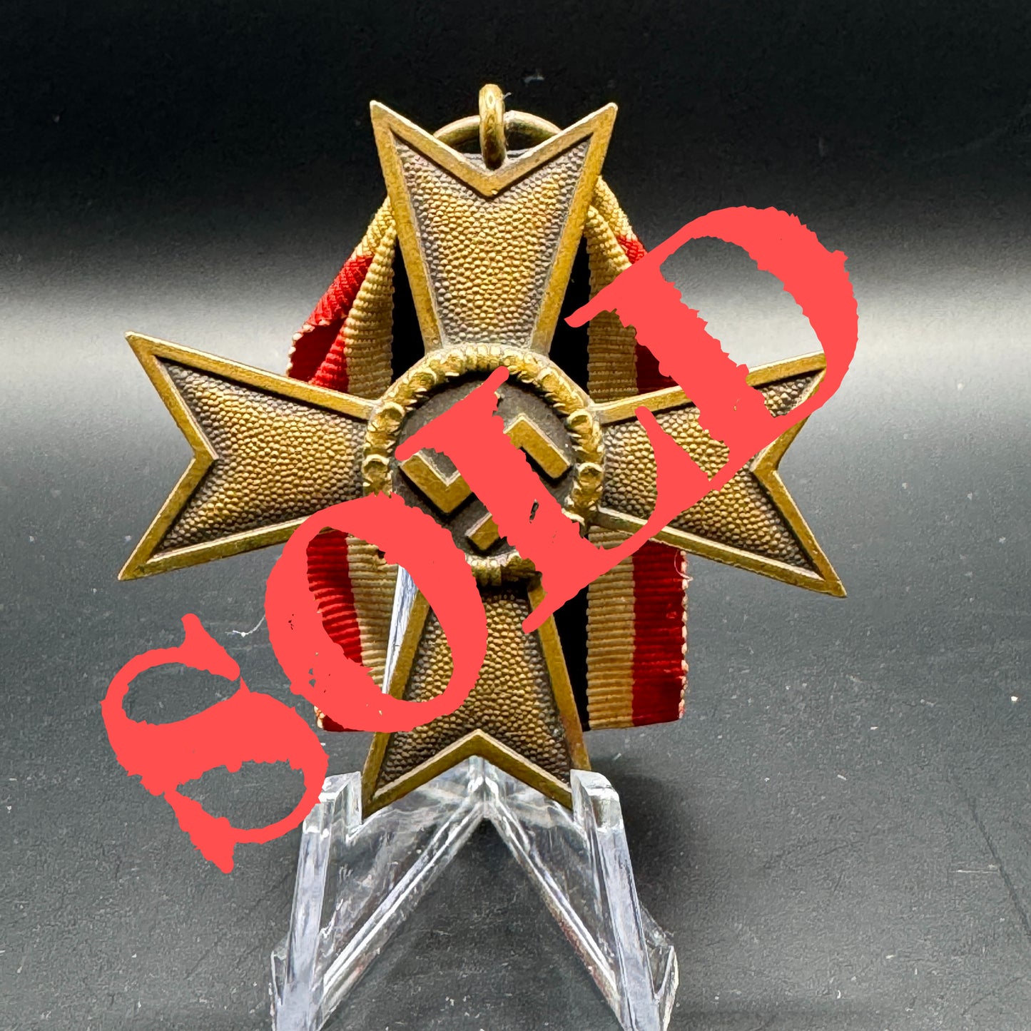 WW2 original artifact – Kriegsverdienstkreuz with ribbon – AxisArtifacts