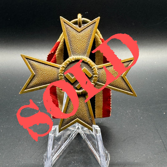 WW2 original artifact – Kriegsverdienstkreuz with ribbon – AxisArtifacts