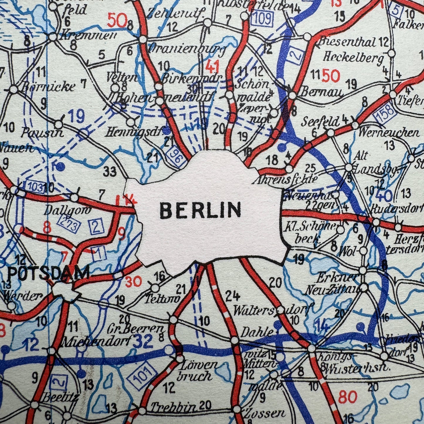 WW2 original artifact – Strassen Zustands Karte DDAC 1939 – interior page