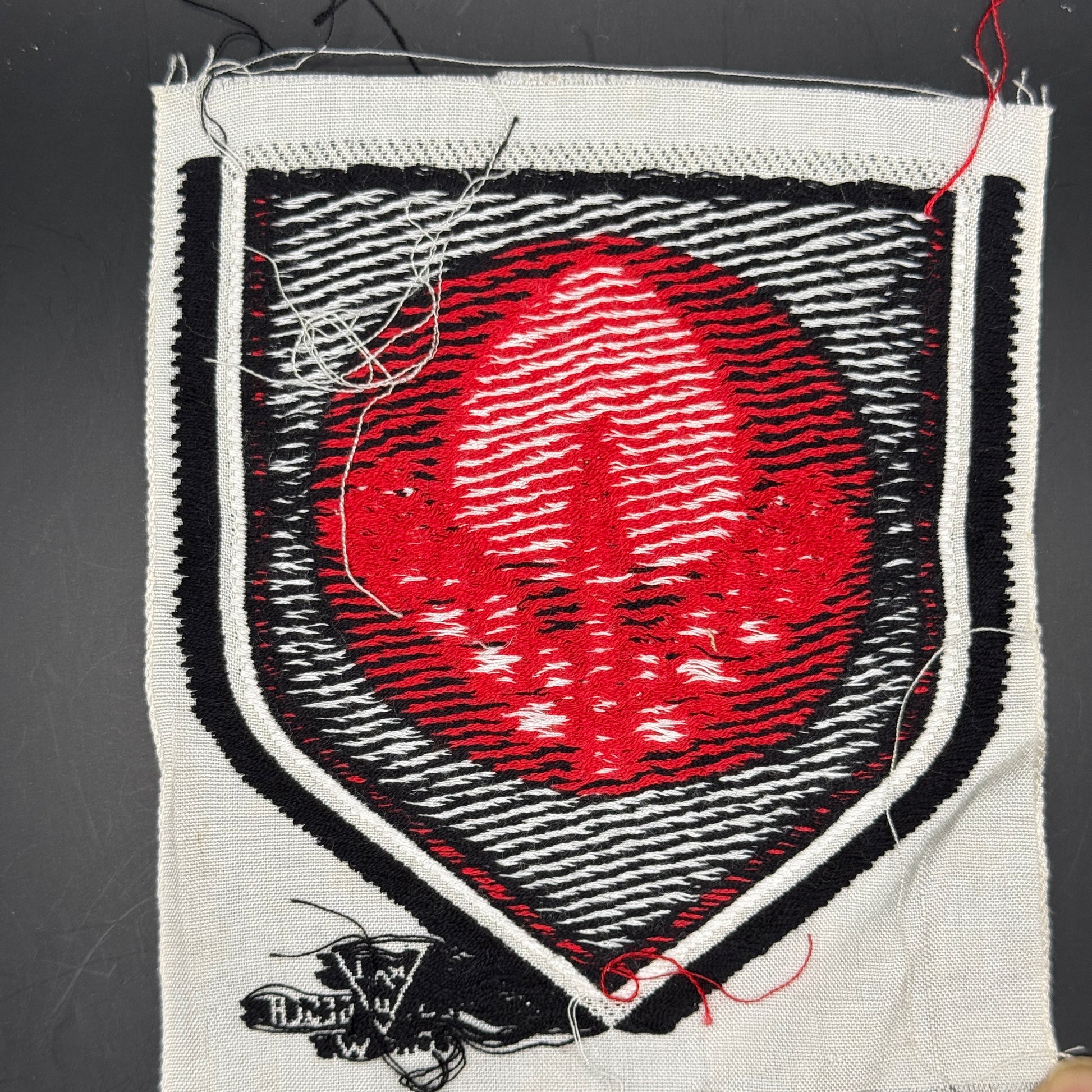 WW2 original artifact – Unissued Original Third Reich RAD (German Labor Service) Small Sports Patch – interior page