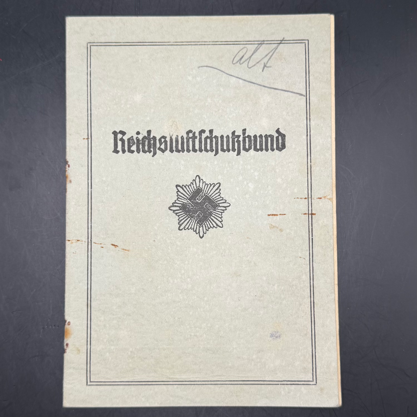 WW2 original artifact – Reichsluftschutzbund (RLB) Membership Booklet (Austria 1939–1944) – AxisArtifacts