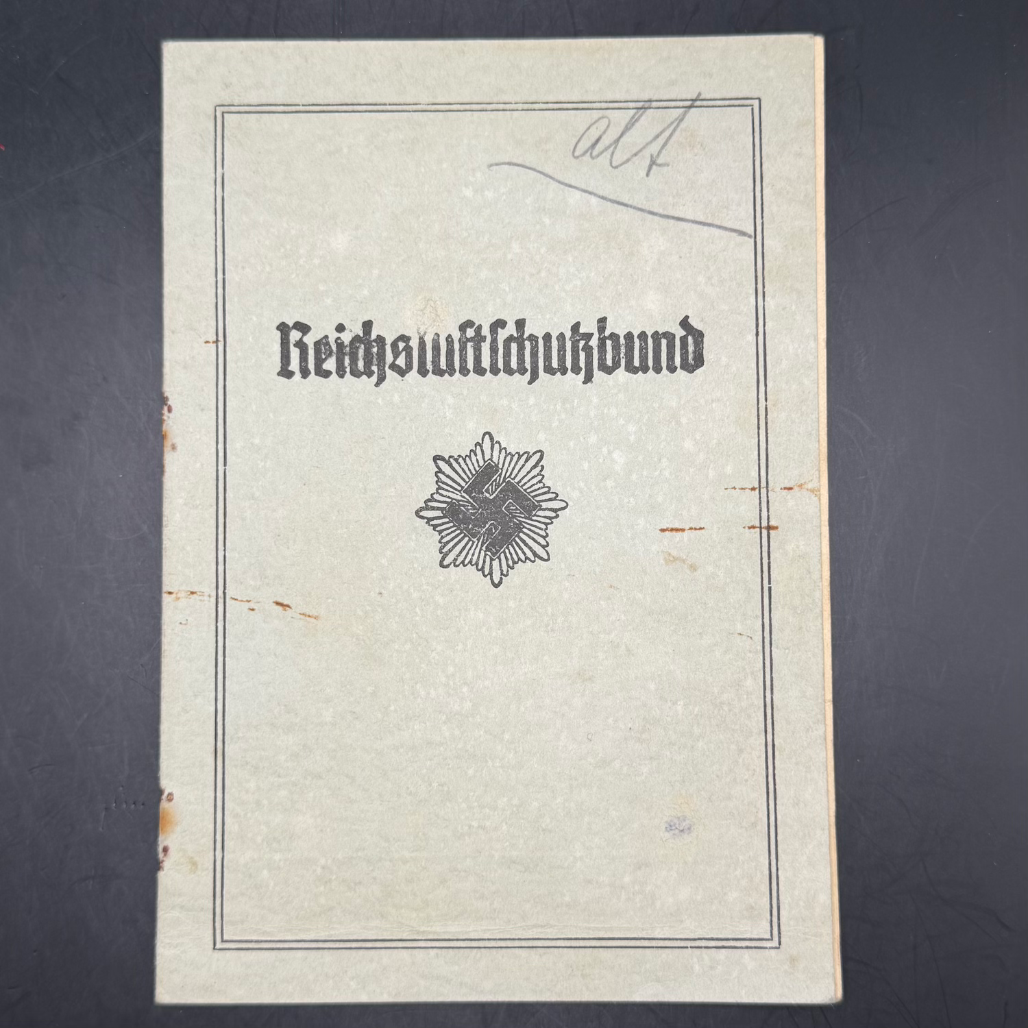 WW2 original artifact – Reichsluftschutzbund (RLB) Membership Booklet (Austria 1939–1944) – AxisArtifacts