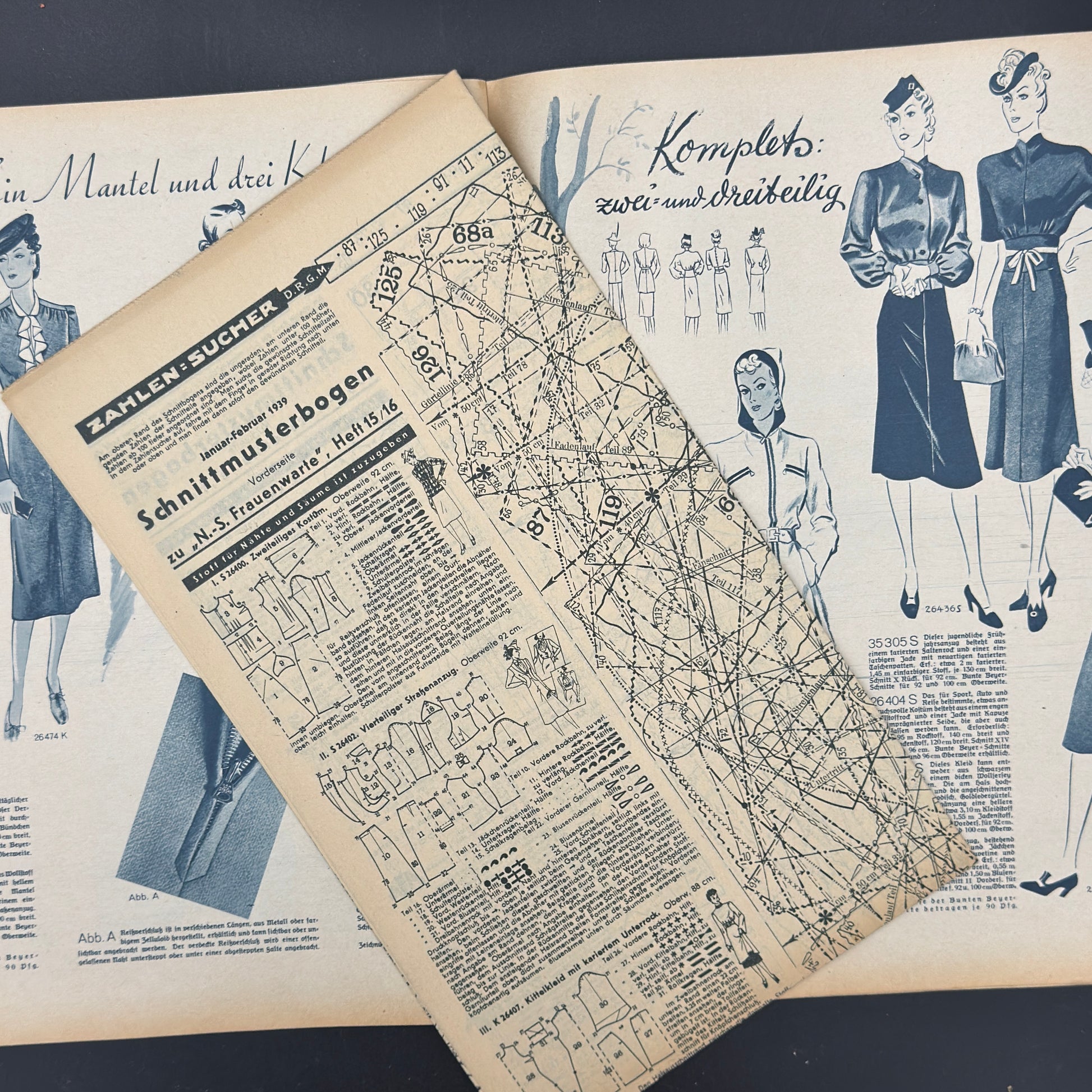 WW2 original artifact – Frauen Warte Januari 1939 – interior title page