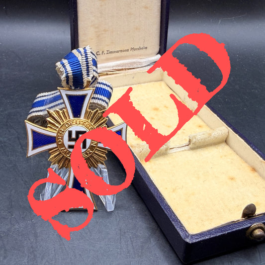 WW2 original artifact – Mutter Kreuz Gold in box (Zimmermann Pforzheim) – AxisArtifacts