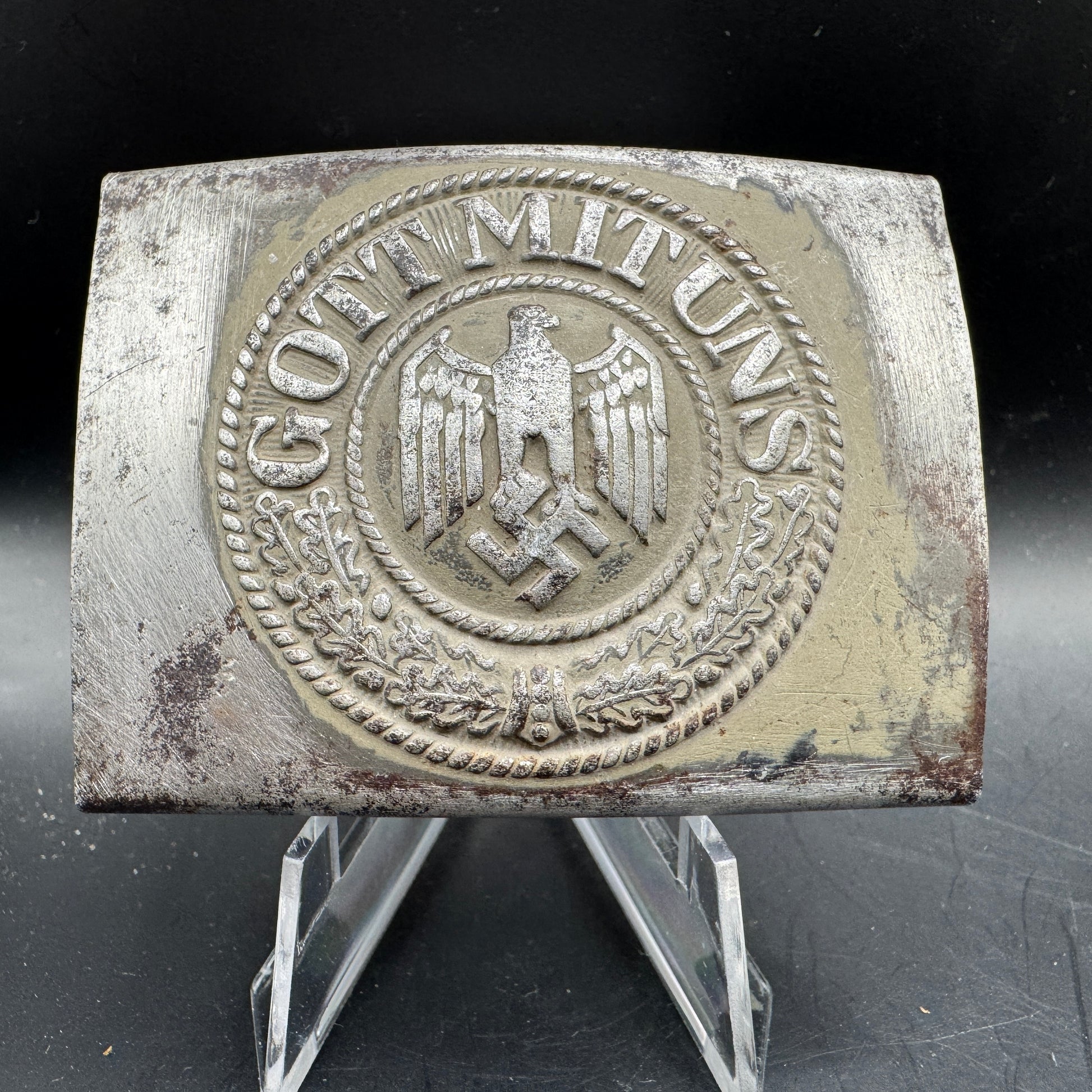 WW2 original artifact – Wehrmacht steel buckle Brüder Schneider – AxisArtifacts