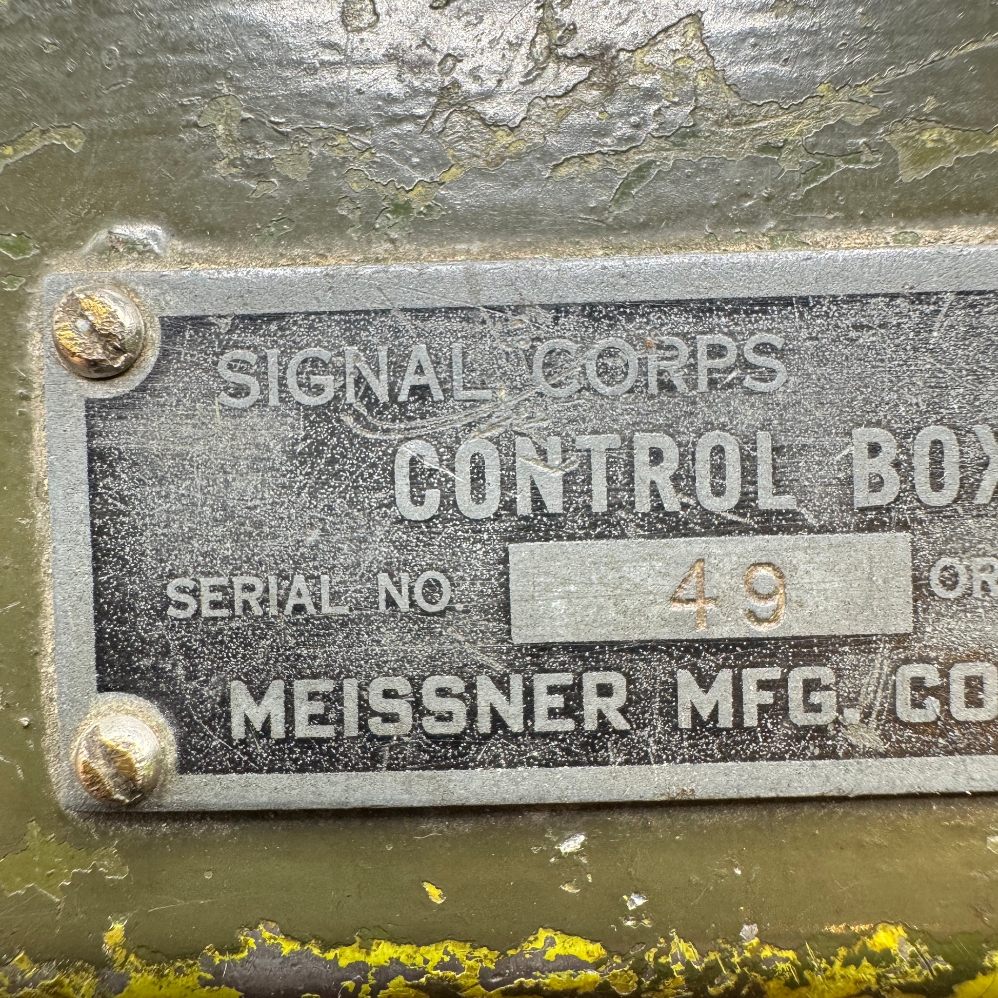 WW2 original artifact – WW2 US Mine Sweeper Control Box BC-1140H – interior title page