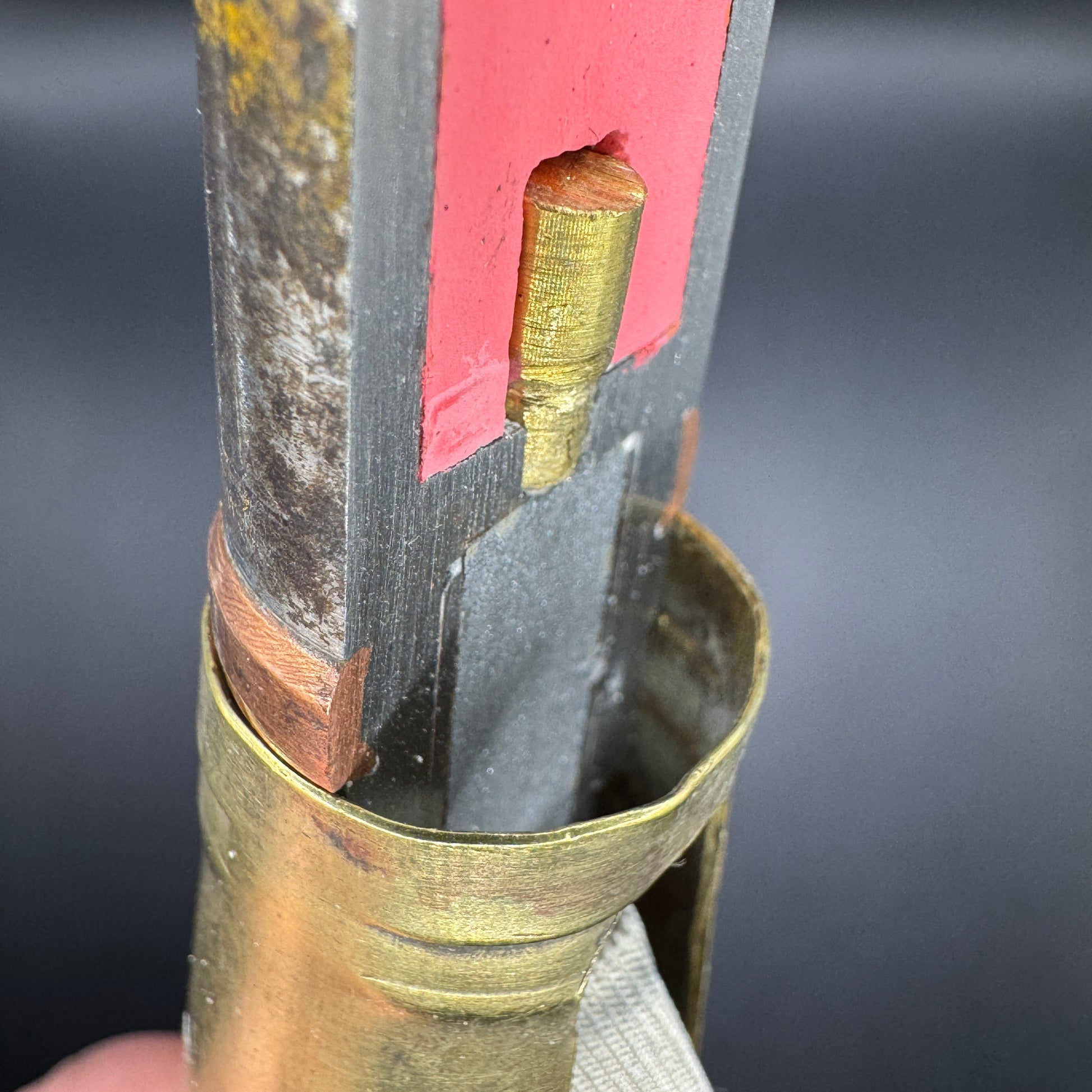 WW2 original artifact – 20mm FLAK High-Explosive Round with Dissected Tracer – interior page