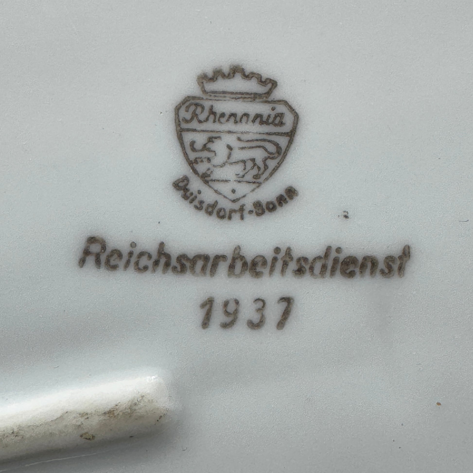 WW2 original artifact – Meat platter RAD 1937 – interior title page