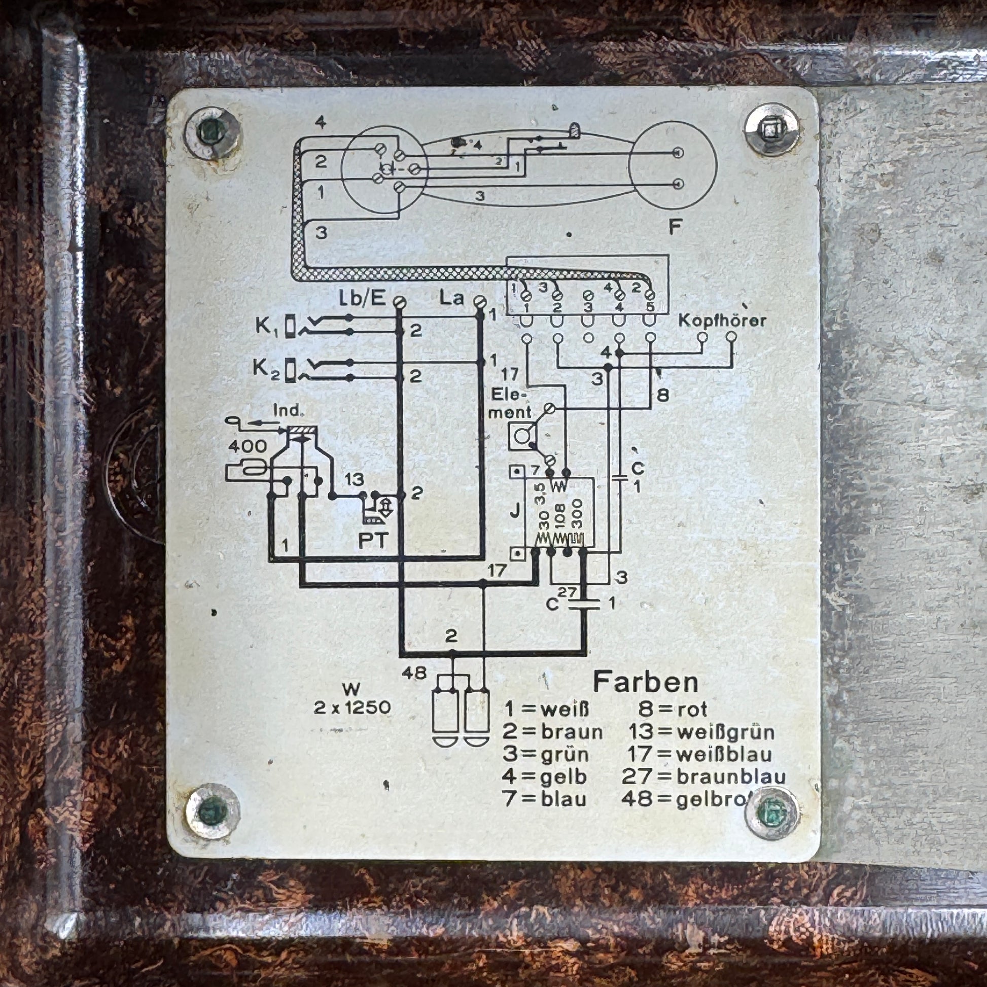 WW2 original artifact – German Field Telephone (FF33) by DTW – interior title page