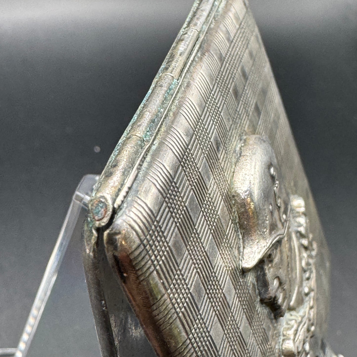 WW2 original artifact – German Silver-Plated Photo Box – 122nd Infantry Regiment (INF RGT 122) – interior page