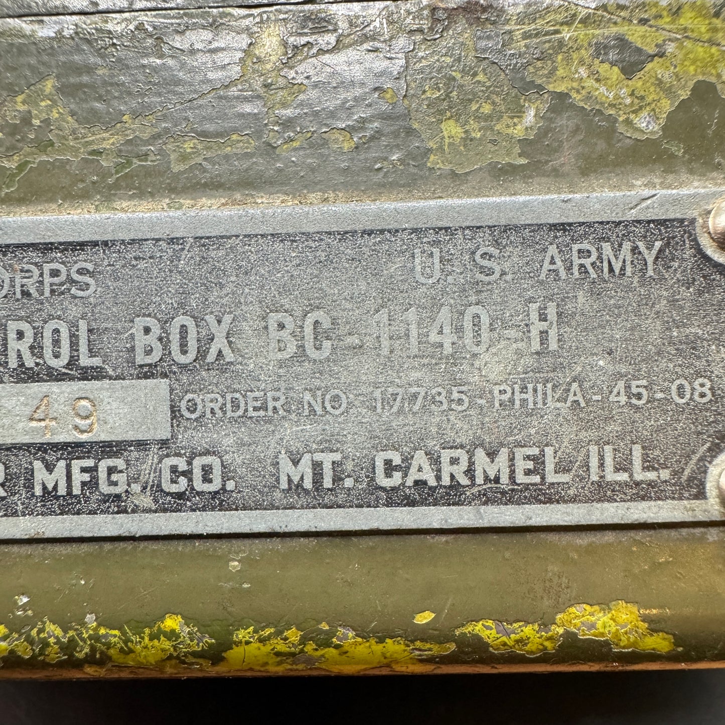 WW2 original artifact – WW2 US Mine Sweeper Control Box BC-1140H – interior page