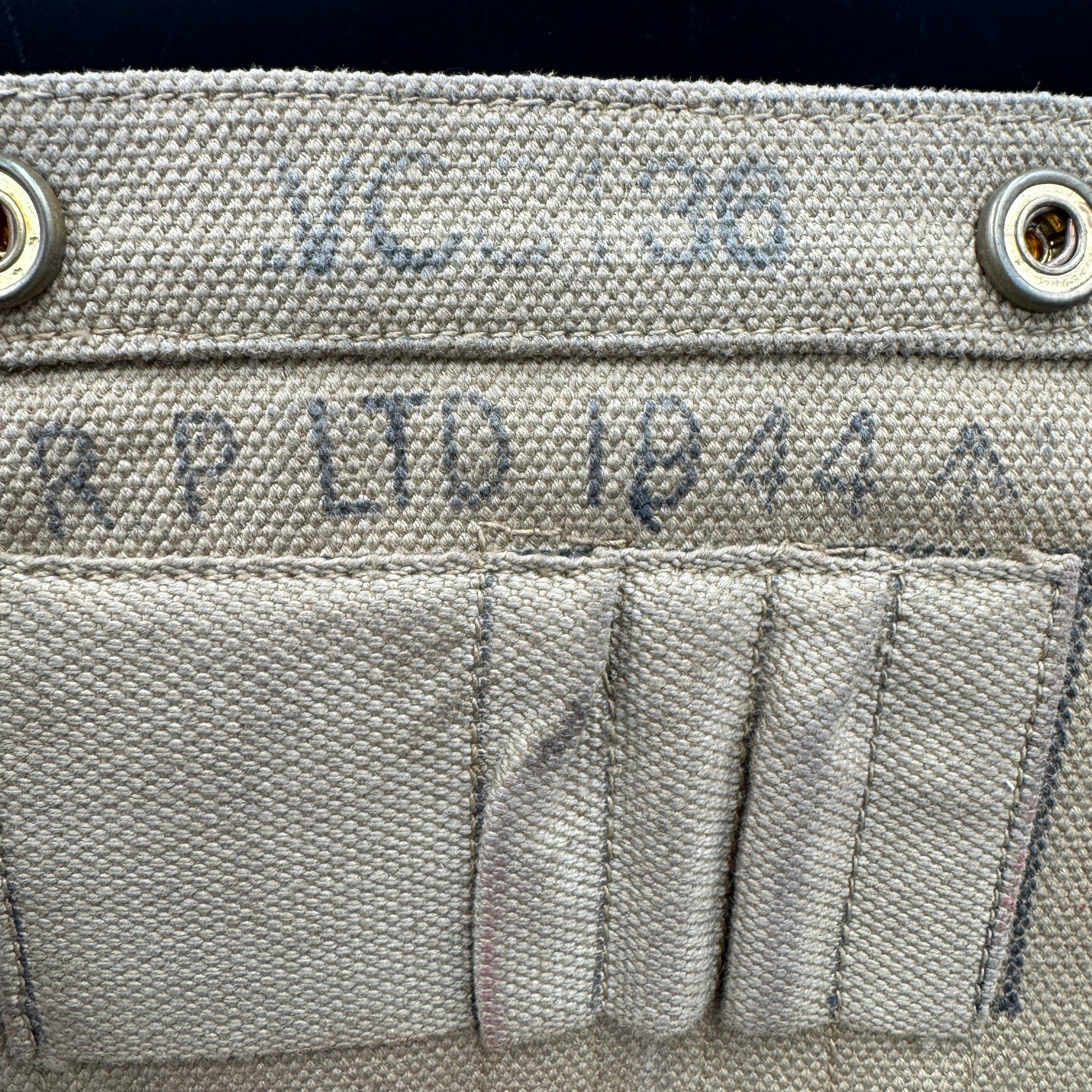 WW2 original artifact – British WWII Officer Map Case: WW2 Dated 1944 – interior detail