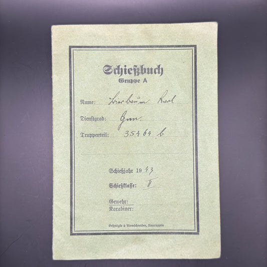 WW2 original artifact – Shooting book (Schiessbuch) 1943 – AxisArtifacts