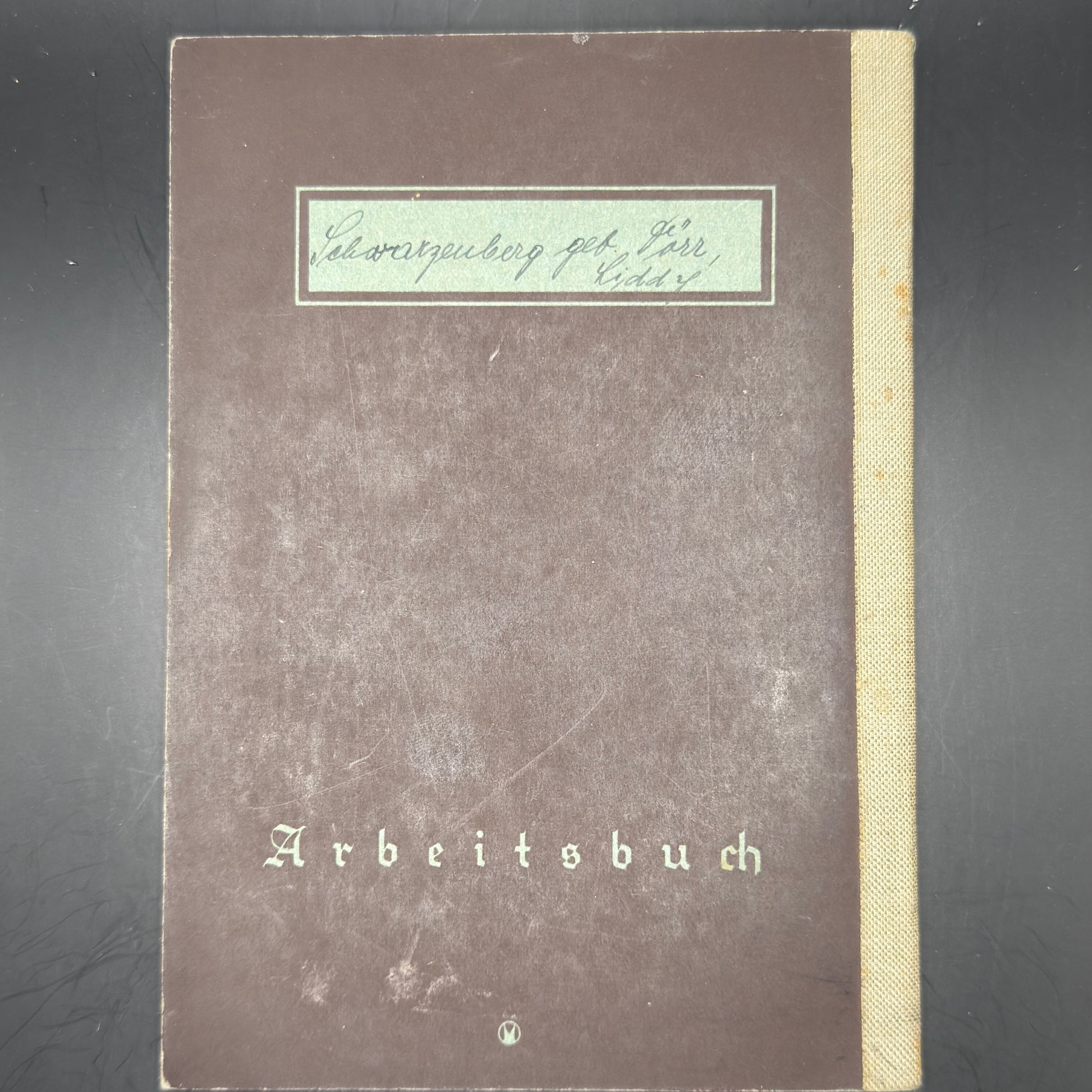 WW2 original artifact – Two times Arbeitsbuch from married couple – interior page