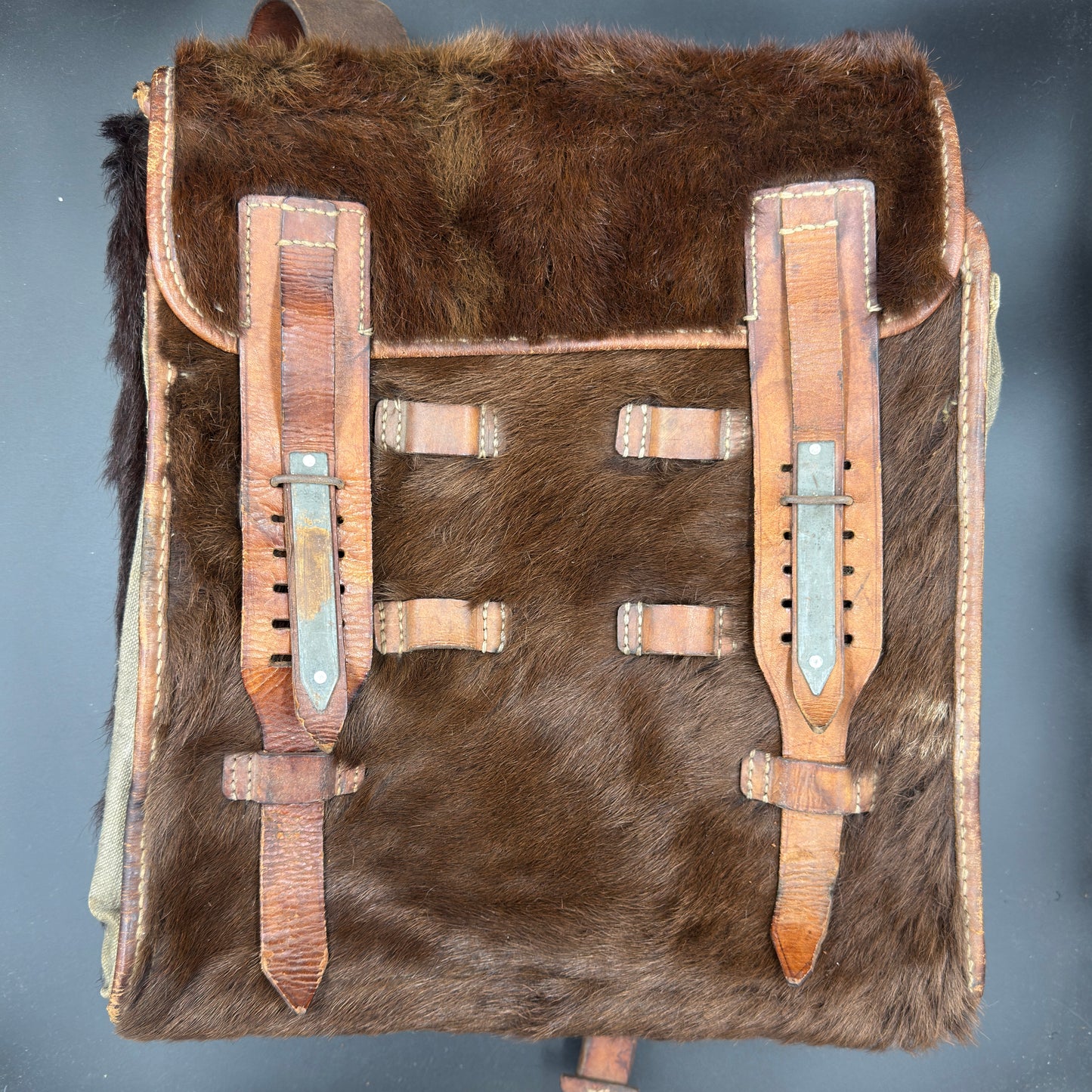 WW2 original artifact – Rare unissued signal troops tornister or Fernsprechtornister marked fuq 1942 – AxisArtifacts