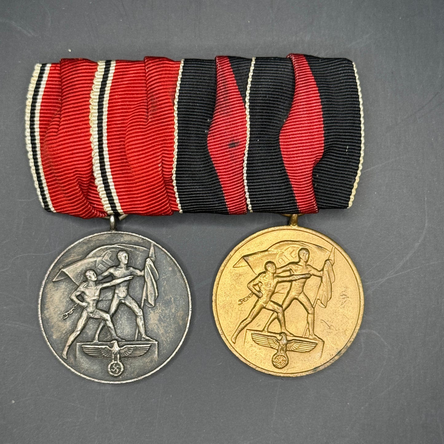 WW2 original artifact – Two-pieced medal-bar Austrian- and Czech 'Anschluss' – AxisArtifacts
