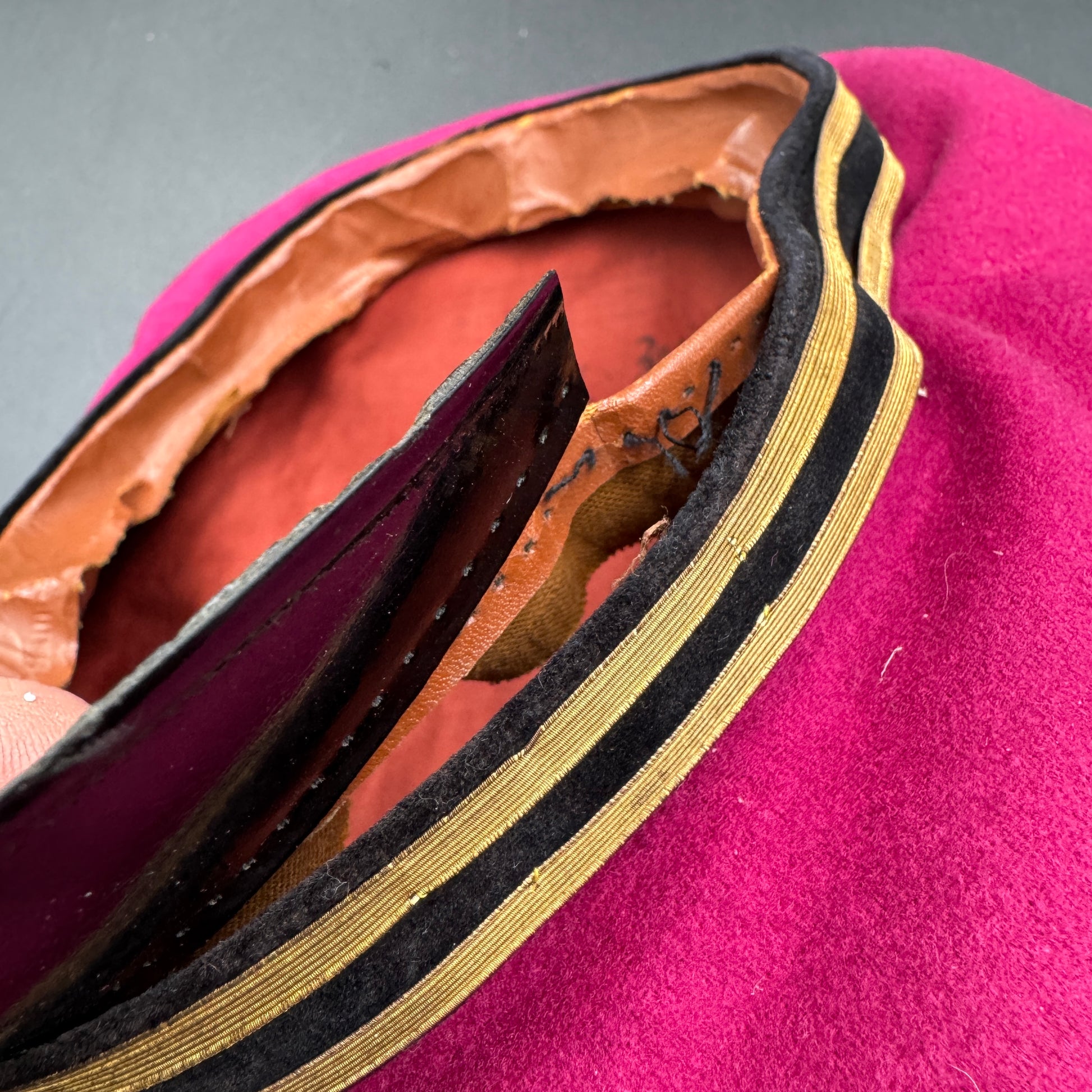 WW2 original artifact – University Student Cap – interior page