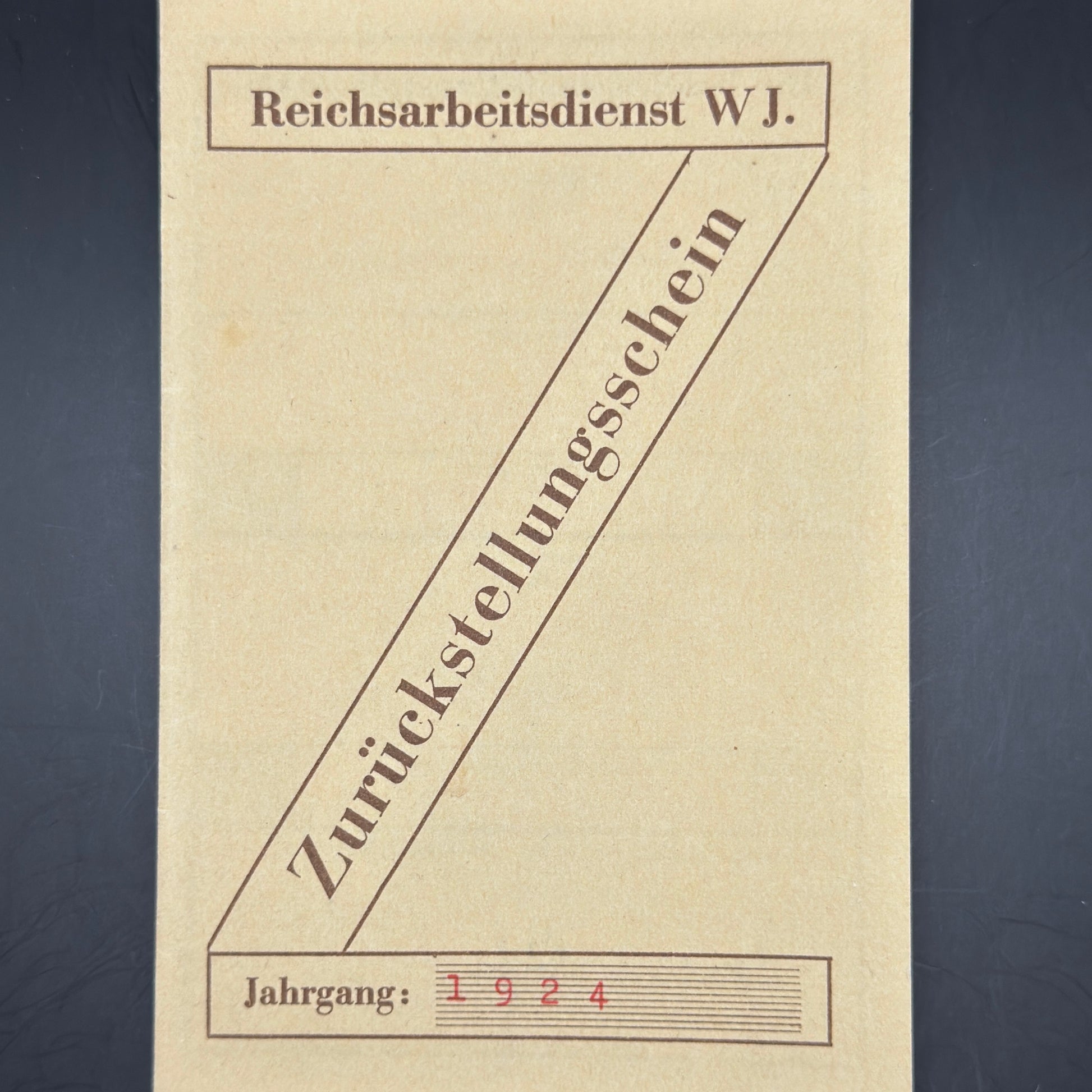 WW2 original artifact – Zurückstellungsschein RAD Weibliche Jugend – AxisArtifacts