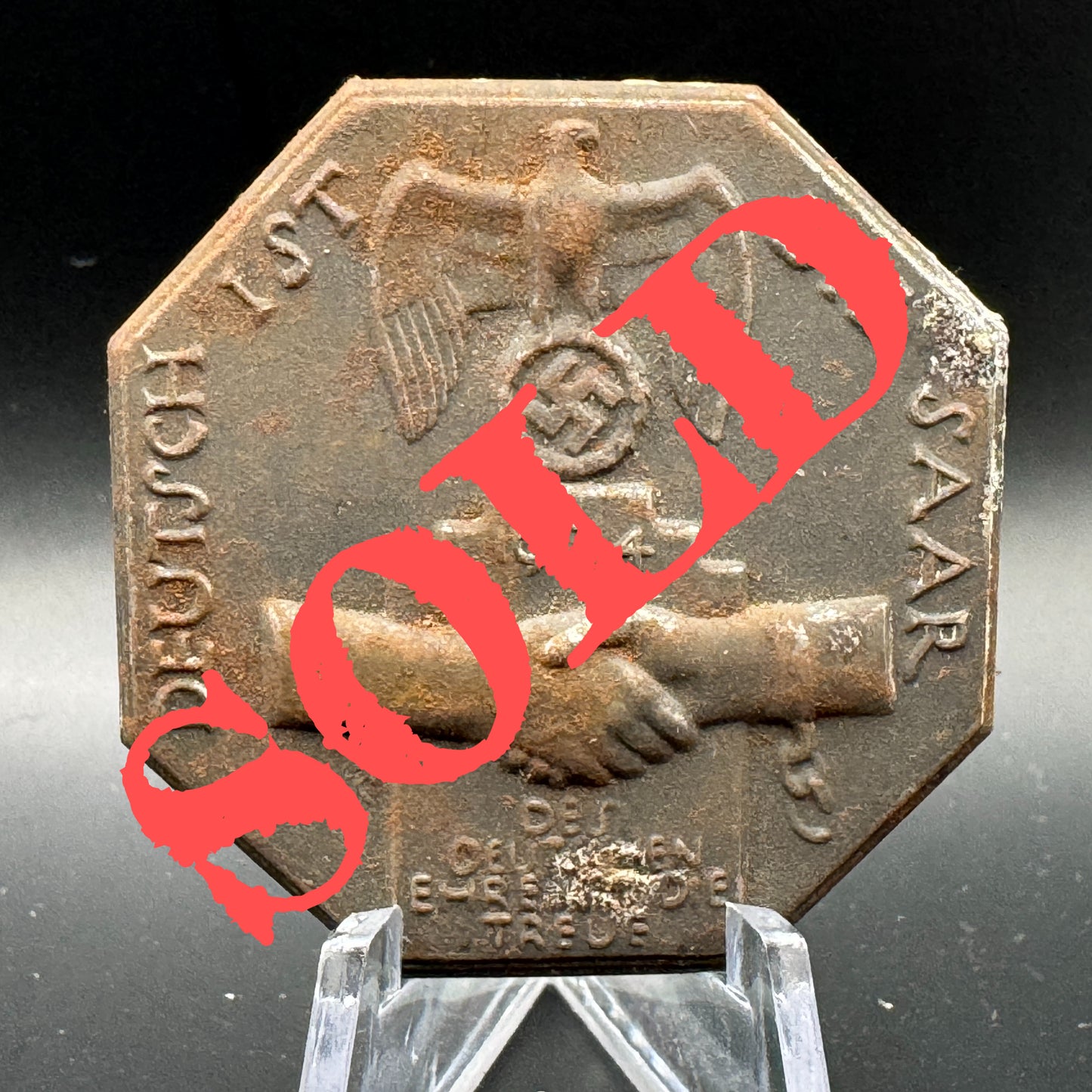 WW2 original artifact – Deutsch ist die Saar 1934 – AxisArtifacts