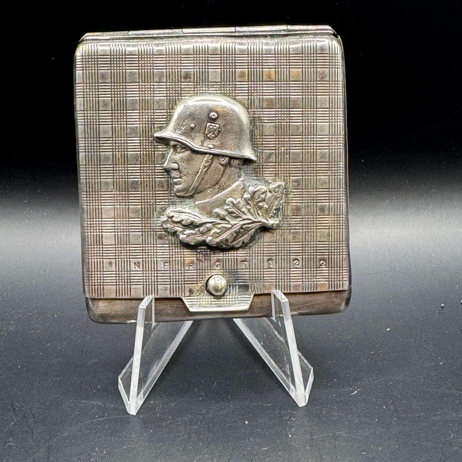 WW2 original artifact – German Silver-Plated Photo Box – 122nd Infantry Regiment (INF RGT 122) – AxisArtifacts