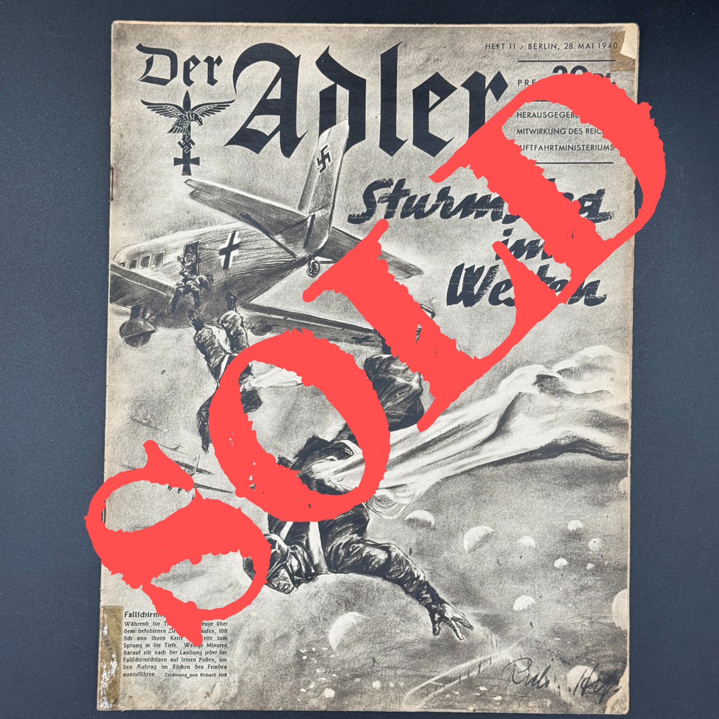 WW2 original artifact – Der Adler Mai 1940: about Moerdijk / Willemsdorp! – AxisArtifacts