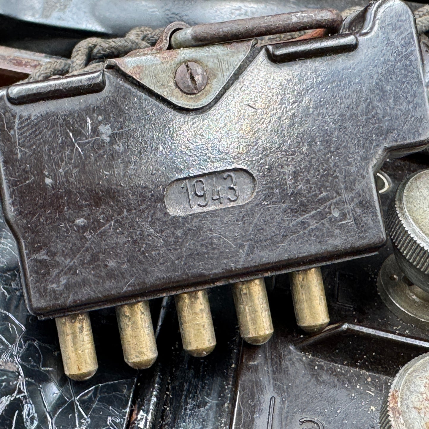 WW2 original artifact – Working German Field Telephone (FF33) 1943 – interior title page